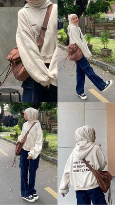 Kulot Pants, Outfit Ideas Hijab, Muslimah Fashion Casual, Outfit Hijab Casual, Ootd Poses, Mix Match Outfits