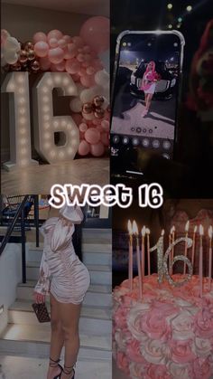 a collage of photos with the words sweet 16