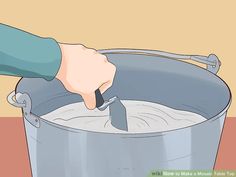 a person is stirring something in a pot