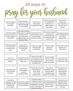 the 30 ways to pray for your husband