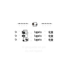 a white background with some black and white designs on it's side, including the words texo texo texio