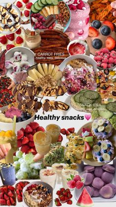 a collage of healthy snacks and desserts