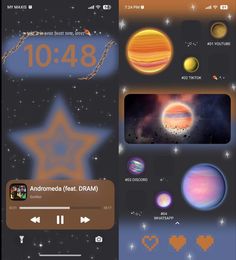 an image of the planets and stars in this phone screen shot, it is time to see what they are