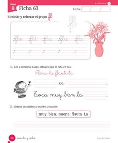 the spanish language worksheet for children to learn how to write and draw letters