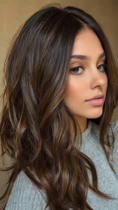 6 Loose Barrel Curls Brunettes Long You’ll Love! 🌟 Dark Brunette Hair With Lowlights Subtle Highlights, Low Maintenance Hair Color Brunette Fall, Dark Brown Hair Balayage Ashy, Warm Burnett, Level 6 Brunette Hair, Level 4 Brown Hair, Dark Fall Hair Color For Brunettes, Winter Brunette Hair Color, Fall Brunette Hair Color