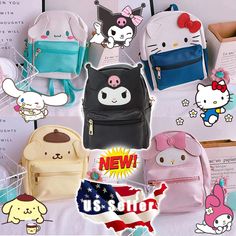 Features: Source category : Spot Applicable gender: Female Material : PU Bag size: Small Size Information: 9" * 9" * 4" Capacity: below 20L Inner structure of the bag: Zipper pocket Opening method: Zipper Function: Waterproof, Wear Resistant Number of shoulder straps: three With or without tie rod: No Style: Cartoon cute Main Color: Black,White,Pink,Yellow,WhiteBlue   Package Include: 1 * Mini Bag (Other accessories are not included)   Notes: 1.Size may be 1-2cm error due to manual measurement. Kawaii Travel Bag With Zipper Closure, Kawaii Travel Bag With Mobile Phone Pocket, Kawaii Standard Backpack With Adjustable Strap, Kawaii Mobile Phone Bag For Travel, Cute Bags With Zipper Closure For Students, Cute Pouch Bags For Back To School, Cute Student Bags With Zipper Closure, Kawaii Mobile Phone Travel Bag, Cute On-the-go Satchel Bag