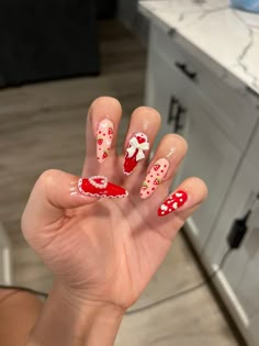 Chocolate Covered Strawberry Nails, Strawberry Red Nails, Red Strawberry Nails, Pink Strawberry Nails, Strawberry Shortcake Nails, Business Nails, Strawberry Art, Cute Simple Nails, Makeup Hacks Beauty Secrets