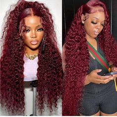 Burgundy Deep Wave Lace Front Wigs Human Hair 99j 13x4 Hd Lace Frontal Wigs For Women 180% Density Wet And Wave Red Colored Glueless Wigs Human Hair Pre Plucked Curly Wigs 12 Inch Burgundy Deep Wave, Deep Wave Lace Front Wigs, Red Wig, Hd Lace Frontal, Human Hair Color, Lace Frontal Wigs, Lace Front Wigs Human Hair, Remy Human Hair Wigs, Deep Wave Hairstyles