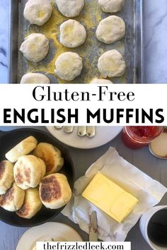 gluten - free english muffins with butter and syrup on the side