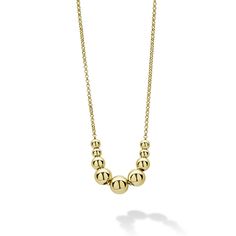 Lagos 18k Gold Graduated Bead Necklace Lagos Necklace, Lagos Jewelry, 18k Gold Chain, 18k Gold Necklace, Gold Bead Necklace, Local Jewelry, Gold Gift, Gold Necklaces, Engraved Items