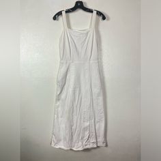 Preowned In Good Condition It Does Need A Good Iron Or A Steam Women’s Size 6 Back Zipper Side Pockets Silk Blend Midi Pinafore Dress, Best Iron, Adam Lippes, Pinafore Dress, Size 6 Dress, White Denim, Steam, Size 6, Womens Dresses