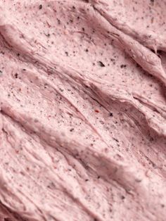 a close up view of some pink food