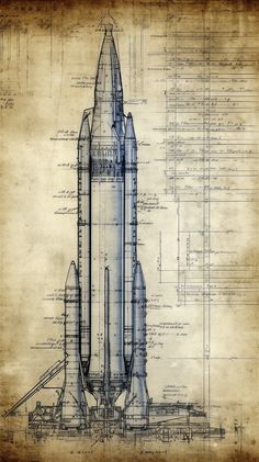 a blueprint drawing of a space shuttle