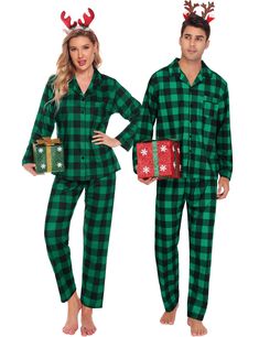 PRICES MAY VARY. COMFORT MATERIAL: We’ve designed these flannel plaid pajamas with a premium 95% Polyester, and 5% Spandex. Which is softness and comfy breathability, It definitely a comfortable pajama set for men, women. CLASSIC STYLE: Keep things classic with a plaid pajama set. Button down plaid shirt with plaid pants, or black pullover shirt with plaid pants, two classic styles for matching families. PAJAMA DETAILS: The button front pjs are designed with a notch collar, chest pocket, and ela Couple Pajamas Christmas, Couples Christmas Pajamas, Matching Couple Pajamas, Plaid Pjs, Matching Pajama Set, Buffalo Plaid Pajamas, Couples Christmas, Matching Pajama, Plaid Pajama