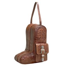 "Retro Romance" Western Leather Boot Bag - Choose From 2 Colors! – Wild West Living Western House Decor, Tims Boots, Kawaii Purse, Western Bags, Tan Leather Boots, Boot Collection, Western Handbags, Travel Boots, Western Purses