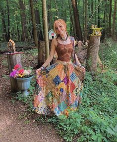 Hippie Cottagecore Outfits, Hippie Outfit Inspiration, Colorful Hippie Outfits, Hippie Asethic Outfits, Naturecore Aesthetic Outfit, Hipiee Outfit, Crochet Hippie Clothes, 60s Hippie Outfits, Edgy Hippie Style