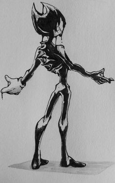 a black and white drawing of a person holding something in one hand while standing on the ground