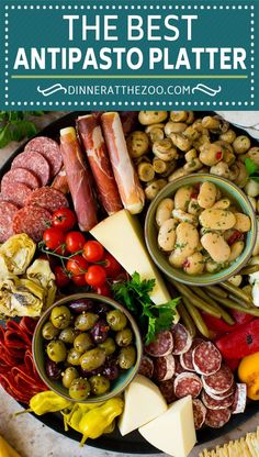 the best antipasto platter with olives, meats, cheese and vegetables