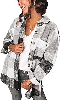 Fall Winter Coat, Plaid Shirt Women, Plaid Shirts, Loose Fit Shirts, Flannel Jacket, Long Sleeve Plaid Shirt