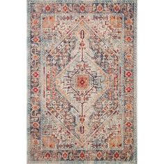 Shop for Persian-inspired Blue/ Rust Vintage Medallion Area Rug - 1'11" x 3'. Free Shipping on orders over $45 at Overstock.com - Your Online Home Decor Store! Get 5% in rewards with Club O! - 23130163 Alexander Home, Vintage Medallion, Area Rug Blue, Loloi Rugs, Medallion Rug, Rug Blue, Persian Area Rugs, Rug Shapes, Rug Material