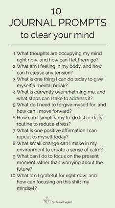 10 journal prompts to clear your mind and ease stress.  #mindset #mindsetshift #mindsettips #journal #journalprompts #journalquestions #stressjournal #anxiety #stress #anxietyrelief #stressrelief #stressmanagement #growth #growthmindset #lettinggo #newera #success #personaldevelopment #healthylife #healthyhabits #peace #mentalhealth #mentalrest #gratitude #clearmind Al Anon Journal Prompts, Healing Journal Prompts Heartbreak, Journal Prompts To Clear Your Mind, Healing Journal Pages, Journalling Inspiration, Journal Prompts For Mental Health