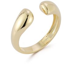 Highlight your finger with this sculptural cuff ring boasting an organic shape in luxe 14K yellow gold. From Luminosa Gold. Open Cuff Ring, Cuff Ring, Cuff Rings, Ring Size Guide, Jewelry Inspo, Organic Shapes, Jewelry Rings, Ring Size, Yellow Gold