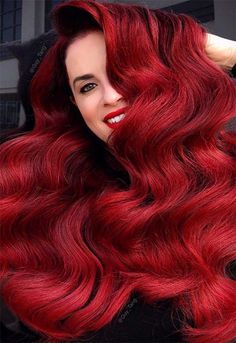 Bright Red Hair Dye, Crimson Red Hair, Fire Red Hair, Red Hair Color Shades, Red Hair Dye, Guytang Mydentity, Dyed Tips, Hair Dye Tips, Shades Of Red Hair