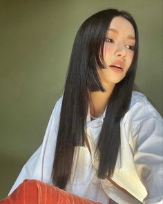 Waka Inoue Model, Hime Cut On Wavy Hair, Long Hime Haircut, Long Haircut Asian, Hime Cut No Bangs, Japanese Layered Haircut, Hime Haircut Long