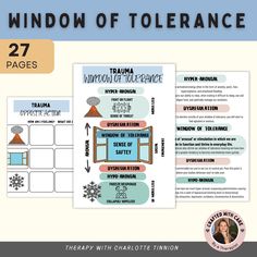 The window of tolerance worksheets, emotional regulation, trauma therapy, arousal states, zones of regulation, EMDR worksheet, coping skills The window of tolerance is a concept originally developed by Dr. Dan Siegel in 1999. It is used to help explain how the brain and the nervous system react to stress. We use this in EMDR therapy to teach clients how to self-regulate and manage big emotions. For clients who have experienced trauma, it is often difficult to regulate emotions and the zone of arousal where they can function effectively becomes quite narrow. These worksheets will help individuals who have become dysregulated use techniques to return to their window of tolerance. These worksheets help individuals identify their trauma triggers and develop a strategy to cope and function in t Window Of Tolerance, Dan Siegel, Zones Of Regulation, Energy Activities, Emdr Therapy, Therapy Tools, Emotional Regulation, Parent Resources, Coping Skills