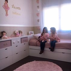 comoda Girls Room Storage, Space Saving Bedroom, Sister Room, Interior Design Scandinavian, Unicorn Bedroom, Girls Bedroom Furniture, Kids Deco, Toddler Girl Room, Wallpaper Interior Design