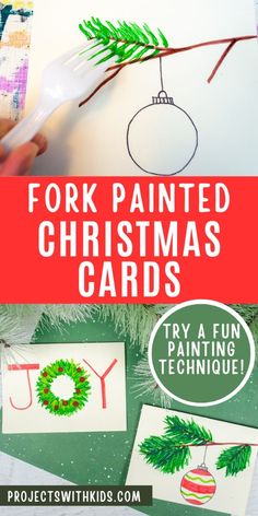 christmas cards with the words fork painted on them