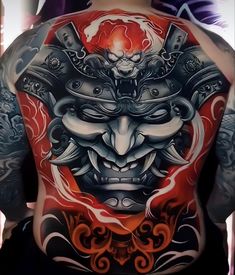 Japanese Warrior Tattoo, Japanese Hand Tattoos, Full Back Tattoo, Japanese Tattoo Symbols, Samurai Tattoo Design, Wicked Tattoos