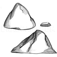 two rocks are shown in this drawing