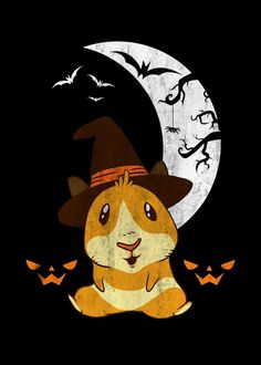 'Halloween Hamster Pumpkins' Poster by Lukes Pixel Studio Displate