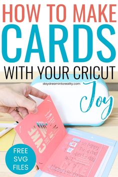 someone is making cards with their cricut joy tool and the title says, how to make cards with your cricut joy