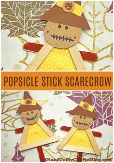 popsicle stick scarecrow craft for halloween