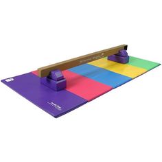 an exercise mat with two benches on top and one bench at the bottom, in front of a white background