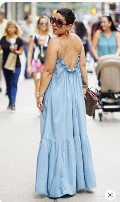 Light Denim Jacket, African Maxi Dresses, Ruffle Maxi Dress, Young Fashion, African Dress, Linen Dress, Blue Fashion