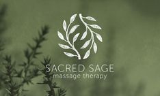 the logo for sacred sage massage therapy, which is located in front of a blurry background