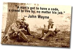 two men sitting next to each other under a tree with a quote from john wayne