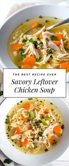 Image for Savory Leftover Chicken Soup Chicken Noodle Soup Leftover Chicken, Chicken Thigh Leftover Recipes, Recipe For Leftover Chicken, Healthy Leftover Chicken Recipes, Leftover Chicken Soup Recipes, Leftover Chicken Thigh Recipes, Cooked Chicken Recipes Leftovers, Leftover Chicken Soup, Leftover Chicken Recipes Easy