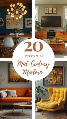 How to Incorporate Mid-Century Modern into Your Decor Bohemian Mid Century Modern Living Room, Mid Century Modern Restaurant Design, Mid Century Modern Music Room, Mid Century Home Interior, Modern Craftsman Interior, Modern Music Room, Rust Decor, Midcentury Modern Office