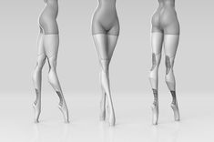 three female mannequins with their arms and legs showing the same size as they are