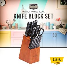 the knife block set is $ 24 74