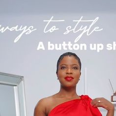 Temi Oladipupo | Style Creator on Instagram: "Back with another 5 ways to style a shirt hack! But this time we are styling a satin shirt! Y’all better start getting your money’s worth out of the shirts in your closet. Shirts are literally the most Versatile pieces of clothing! You can transform them so many different ways. Which style is your favorite? Also Red is the color of fall 2023 and I’m feeling this monochromic red moment. The Shirt and pants are both from @zara, comment link and I’ll How To Tie Satin Shirt, Ways To Wear A Satin Shirt, Satin Blouse Hack, Red Silk Button Up Shirt Outfit, Red Satin Shirt, Shirt Transformation, Headwrap Hairstyles, Convertible Clothing