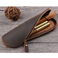 Leather Ideas, Leather Office, Pens And Pencils, Pencil Case, Leather Case, Real Leather, Soft Leather, In Style