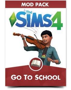 the sims 4 go to school pack with an image of a boy playing violin