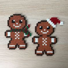 Gingerbread Man Perler Beads, Melt Beads Patterns, Christmas Beads, Melty Bead Patterns