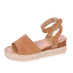 Womens Open Toe Ankle Strap Sandals Slip On Casual Flatform Platform with Inmitation Cork Bottom Double Straps Closed Toe Sandals Summer, Leopard Wedges, Heels Patterns, Chunky Platform Sandals, Women Platform Shoes, Closed Toe Sandals, Cross Training Shoes, Hemp Rope