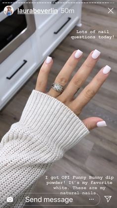 Nails Funny Bunny, Gel Nails Nail Art, Dip Nail Colors, Sns Nails Colors, White Gel Nails, Engagement Nails, Almond Color, Opi Gel Nails, No Chip Nails